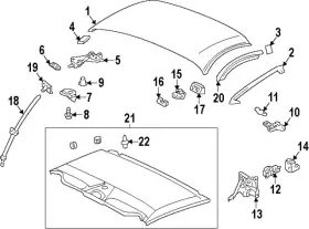 62383-14030 Toyota Genuine Weatherstrip Roof Side Rail No. 3 Right