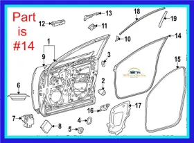 67862-0e140 Toyota New Oem 23-25 Lexus Rx350 350h Front Left Driver Door Weatherstrip Seal