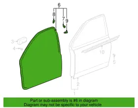 67862-52010 Toyota Left Door Weather-strip 00-05 Echo New Genuine
