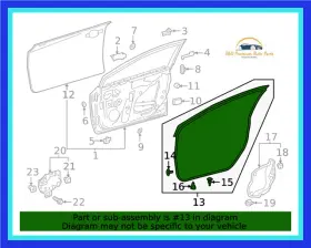 6786202330 Toyota New Oem 2020-2024 Corolla Front Left Driver Door Weatherstrip Seal