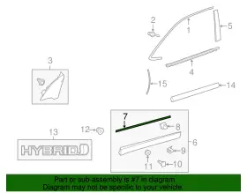 75793-0e040 Toyota Genuine Rocker Molding Pad #2