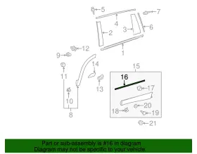 75797-0e030 Toyota Genuine Rocker Molding Pad #2 75797-0e030 Toyota Genuine Rocker Molding Pad #2