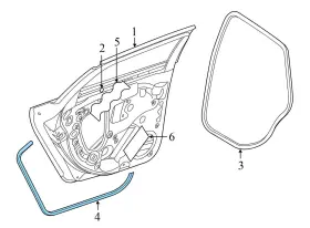 17a839702b Volkswagen 2019-2020 Vw Jetta - Rear Right Outer Door Seal / Weather Stripping #2