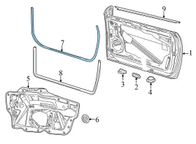 1q0837702a Volkswagen 2007-2016 Vw Eos - Front Right Door Seal / Weather Stripping Outer #3