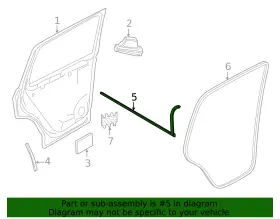 2gj-867-366-g-5ap Volkswagen Genuine Surround Weather-strip #2