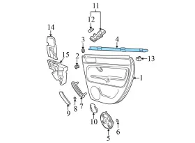 3b0839471c Volkswagen 1998-2005 Vw Passat - Rear Left Inner Door Window Slot Seal / Trim #3