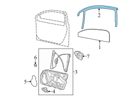 3c4837431f Volkswagen 2006-2010 Vw Passat - Front Left Upper Door Window Seal / Weather Stripping #3