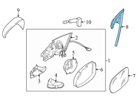 3c8857506d Volkswagen 2009-2012 Vw Passat Cc - Front Right Door Side View Mirror Seal / Gasket #3