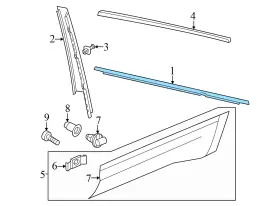 3cn839475 Volkswagen 2018-2020 Vw Atlas - Rear Left Outer Door Window Slot Seal #3