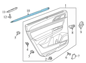 3cn839480 Volkswagen 2018-2020 Vw Atlas - Rear Right Inner Door Window Slot Seal #3