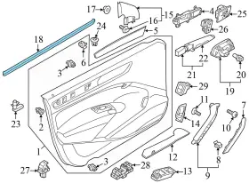 561837480 Volkswagen 2012-2022 Vw Passat B7 Tdi - Front Right Door / Window Slot Seal Inner #3