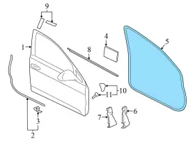 5g4867912a Volkswagen 2015-2019 Vw Golf Sportwagen - Front Right Inner Door Seal / Weather Stripping #3