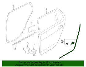 5gm-839-700-d Volkswagen Oem New 2015-2019 Vw Golf Gti Hatchback Door Weather-strip 5gm839700d #2