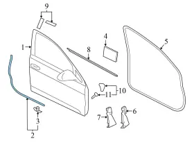 5gm837652 Volkswagen 17-18 Vw Golf Alltrack - Front Right Lower Door Weather Stripping / Seal Outer #3