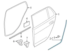5gm839700b Volkswagen Vw Golf Sportwagen - Rear Right Lower Door Weather Stripping / Seal Outer #3 5gm839700b Volkswagen Vw Golf Sportwagen - Rear Right Lower Door Weather Stripping / Seal Outer #3