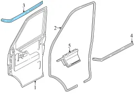 701837703a Volkswagen 1992-1997 1999-2004 Vw Eurovan Gls - Front Left Exterior Door / Window Slot Seal #3