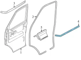701837705 Volkswagen 1992-1997 1999-2004 Vw Eurovan Gls - Front Left Inner Door / Window Slot Seal #3