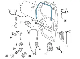 701837709d Volkswagen 1992-1997 1999-2004 Vw Eurovan - Front Left Door / Window Seal #3