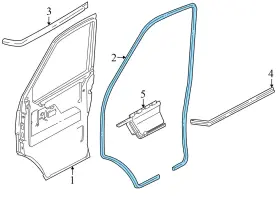 7d0837912 Volkswagen 1992-1997 1999-2004 Vw Eurovan - Front Right Door Seal / Weather Stripping #3