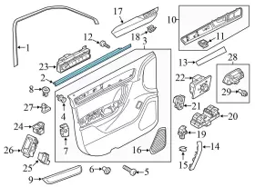 7p0837472c Volkswagen 2011-2018 Porsche Cayenne - Front Right Inner Door / Window Slot Seal #3