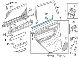7p0839471c Volkswagen 2011-2018 Porsche Cayenne - Rear Left Inner Door / Window Slot Seal #3