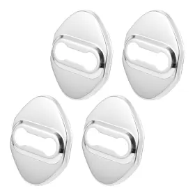 A21081700ux0109 X Autohaux 4pcs Car Door 7x5.4x0.8cm / 2.76 Inch X2.13 X0.31 L W H Silver Tone