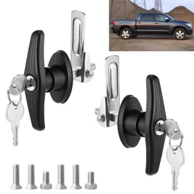 Ioy8vnkn Xyembu 717572 1 Truck Cap Latch T Handle Camper Lock Replacement Shell Silver Black