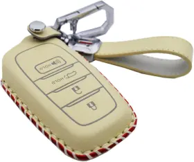 A0105621-4-be Zorratin Genuine Leather Key Cover For Toyota 2019 Land 4 Buttons Beige