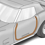 1969-1975 C3 Corvette Lh Convertible Door Weatherstrip Seal 3966569. Fixed Price $82.95.
