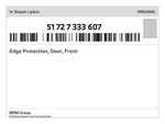 Genuine Bmw Edge Protection, Door, Front 51-72-7-333-607 New. Fixed Price $184.20.