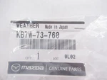 Genuine Oem Mazda KB7W-73-760 Driver Rear Door Seal Weatherstrip 2017-2019 CX-5. Fixed Price $68.67.