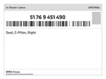 Genuine Bmw Seal, C-pillar, Right 51-76-9-451-490 New. Fixed Price $60.37.