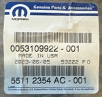 Mopar 55112354AC Rear Left/right Weatherstrip 09-24 Ram. Fixed Price $120.00.