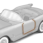 1953-1955 C1 Corvette Door Weatherstrip Rubber Seal Lh Rh Each. Fixed Price $39.95.