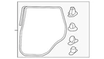 Genuine Mitsubishi Door Weather-strip 5755A227. Fixed Price $123.00.