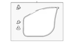 Genuine Mitsubishi Door Weather-strip 5725A345. Fixed Price $130.38.