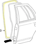 98-11 Crown Victoria Driver Rear Door Seal On Body Grand Marquis XW7Z-5425325-AA. Fixed Price $29.99.
