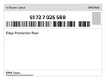 Genuine Bmw Edge Protection Rear 51-72-7-025-580 New. Fixed Price $170.86.