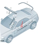 New Audi Window Bay Seal With Trim Aluminium Matt 8F0853283B1L1. Fixed Price $127.90.