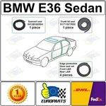1991-1998 Bmw E36 Sedan 6-PC Rubber Seal Weatherstrip Set Doors, Sunroof, Trunk. Fixed Price $158.00.