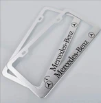 2 Pcs -mercedes Benz- Silver Stainless Steel License Plate Frame. Fixed Price $19.99.