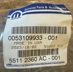 Mopar 55112360AC Front Left/right Weatherstrip 09-25 Ram. Fixed Price $120.00.
