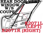 1963-1967 Corvette Weatherstrip Rear Door Vent Window Coupe Usa Left. Fixed Price $65.79.