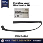Genuine Rear Door Upper Weatherstrip Rh 83160D4000 For Kia Optima. Fixed Price $59.00.