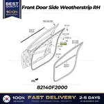 Genuine Front Door Side Weatherstrip 82140F2000 For Hyundai Elantra. Fixed Price $74.00.
