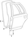 1997-1998 Ford Crown Victoria Oe Rear Door Body Weatherstrip F7AZ-54253A10-AAA. Fixed Price $45.87.