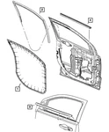 Genuine Mopar Front Door Mounted Weatherstrip Left 5067767AD. Fixed Price $142.74.