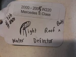 00-06 W220 Mercedes S500 S430 Right Roof Body Weather Seal Gasket 2206904098. Fixed Price $80.00.
