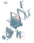 New Vw Touareg Rear Left Outer Window Slot Seal 7P0839475G7Z7 No Duty. Fixed Price $214.53.