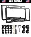 Mercedes Mb License Plate Frame (black Aluminum) - 2 Pc Set + 4 Valve Stem Caps. Fixed Price $28.99.